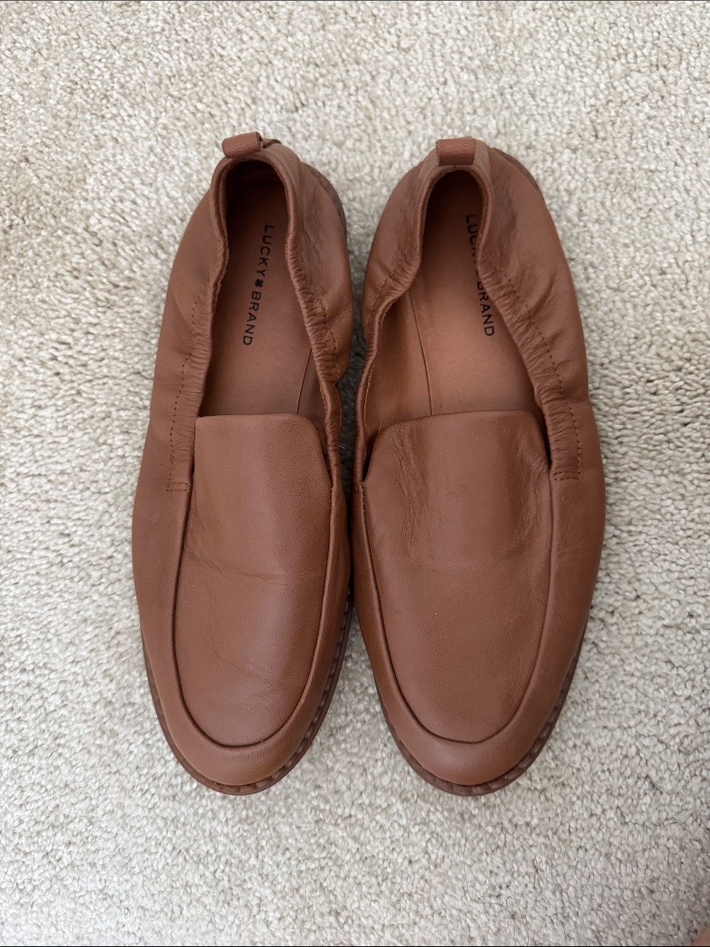 Lucky Brand Women’s Brown Leather Slip-On Loafers